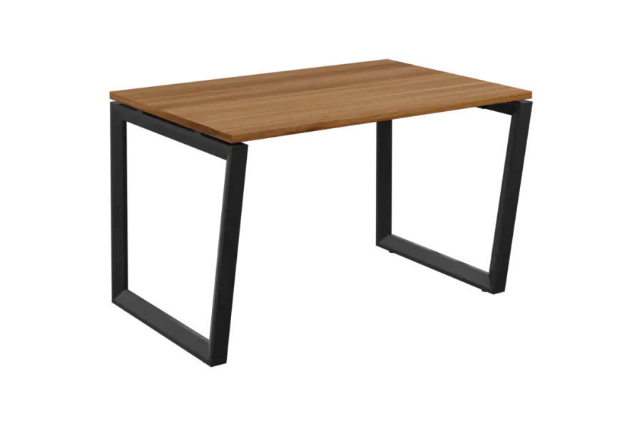 SEK-V - 12 stůl kancelářský, kovová podnož černá, deska 25 mm, široký 1200 mm, ořech světlý